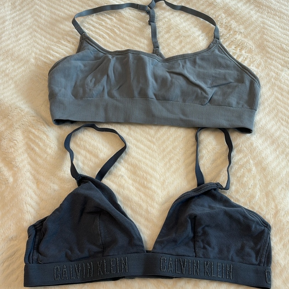 Calvin Klein and American Eagle bras between size 2 -4 selling together for $20